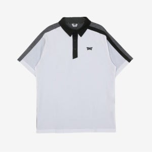 PXG 골프반팔티 JQJ PIMPM2233-01 남성 여름 카라 블록 타공 카라 티셔츠