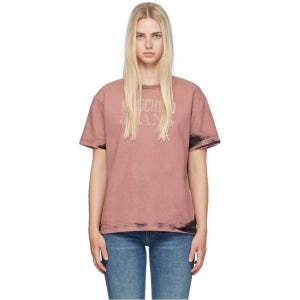 모스키노 핑크 블리치 워싱 티셔츠 242K10212 1181 Fantasia Rosa