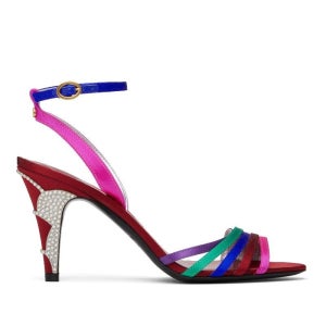 발렌티노 멀티컬러 레이디크러쉬 새틴 힐 샌들 251807F125009