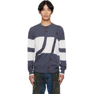 비비안웨스트우드 화이트 & 네이비 올리 가디건 251314M200007