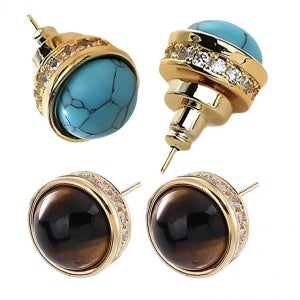 티타늄스틸 아벤츄린 타이거아이 호안석 은침 링 연옥