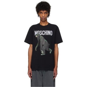 모스키노 블랙 침팬지 티셔츠 251720M213001