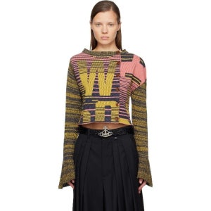 비비안웨스트우드 옐로우 & 핑크 브루노 가디건 252314F095010