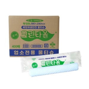 크린타올 업소용 물티슈 400매 box 대량 휴대용