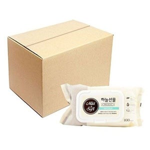 고품질 캡형 대용량 박스 물티슈 하늘선물 24개 100매 할인 대용량 청결 고급 캡형 티슈 대량 할인 WFH16MA