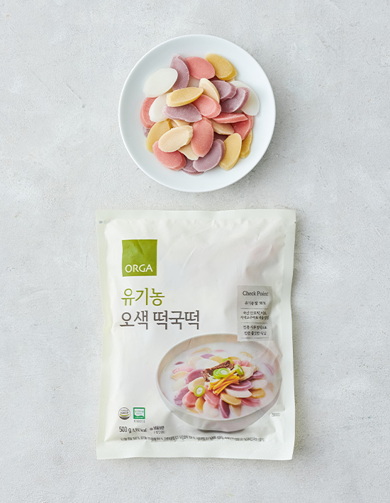 유기농 오색 떡국떡 제품 이미지