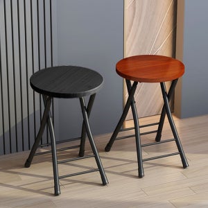 (로아리빙) 접이식 원목 스툴 간이의자 원룸 인테리어 미니 폴딩체어