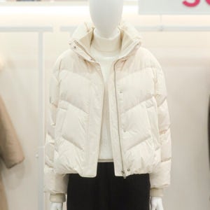 숲 니트 배색 하이넥 구스다운 숏 점퍼(OBADOT3) 모다아울렛 대구점