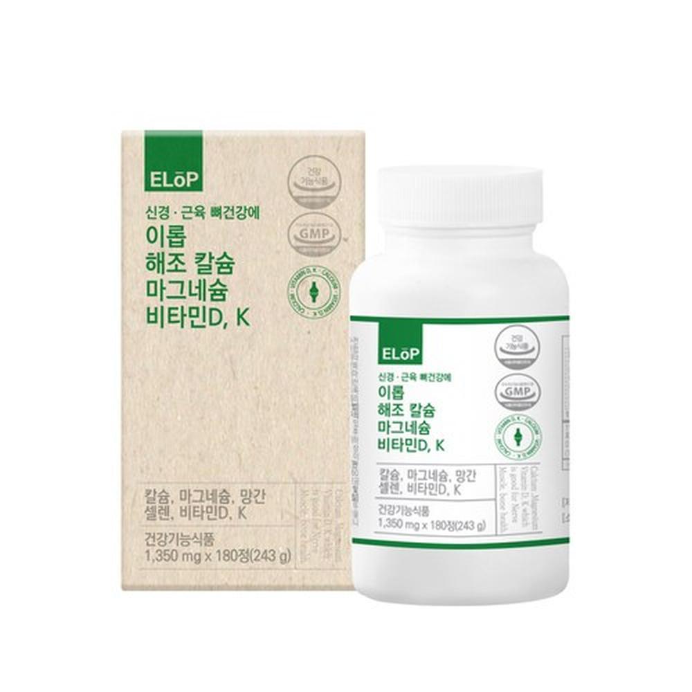 <b>이롭코퍼레이션</b> <b>이롭</b> 신경 근육 뼈건강에 <b>이롭</b> 해조 칼슘 마그네슘 비타민D K  5개