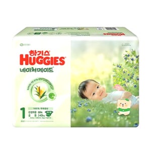 하기스 2025 네이처메이드 공용 1단계 66매X12팩 (밴드형 기저귀) / 신생아용 국내생산