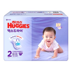 하기스 2025 맥스드라이 공용 2단계 58매X12팩 (밴드형 기저귀) / 소형 국내생산