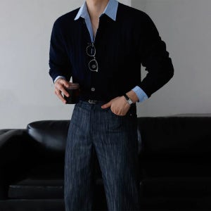 [당일출고]남자 케이블 소프트 라운드 니트 가디건(9color)