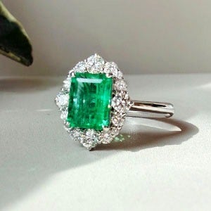 [에멜R072] 1.3ct 천연 에메랄드반지 (18K/다이아/콜럼비아)
