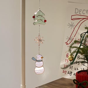[무료 선물포장] 크리스마스 트리 눈사람 모빌 썬캐쳐, 유어리듬