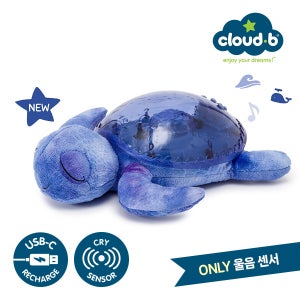 클라우드비 [클라우드비] 수유등 수면유도 애착인형 물결 멜로디 거북이 오션블루 (충전식)