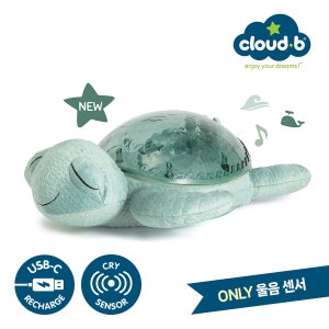 클라우드비 [클라우드비] 수유등 수면유도 애착인형 물결 멜로디 거북이 그린 (충전식)
