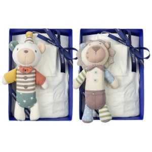 [압소바](쌍둥이출산,태교세트)베어디모달배냇저고리두벌+사자,곰딸랑이세트(A2C-1010SET)_A1A-10105/01042SET [갤러리아 한화갤러리아㈜ 센터시티]