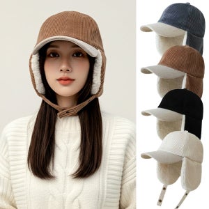 엔비 코듀로이 귀달이 볼캡 겨울 방한 모자