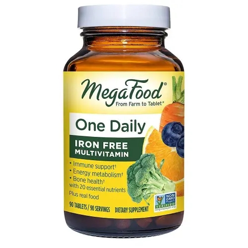 MegaFood 메가푸드 <b>원 데일리 아이언 프리</b> 멀티비타민 3개월분 90정