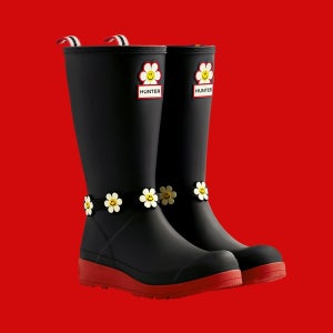[헌터X위글위글] 플레이 톨 레인부츠 스트랩 세트, 롱 톨 장마 오리지널 여자 남자 레인 부츠 비 방수 여름신발 장화 스트랩