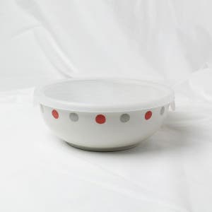 [나고미도자기] 나고미 레드 물방울 찬통 / 도자기반찬통 전자렌지반찬그릇