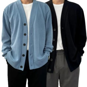 [당일출고] 브이넥 니트 가디건 간절기 오버핏 빅사이즈 아우터 M-5XL