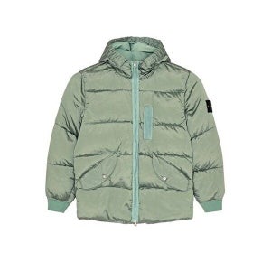 [스톤 아일랜드]14주년 와펜 패치 메탈 에코닐 리제너레이티드 TC 패딩 자켓 민트 771543619 V0055