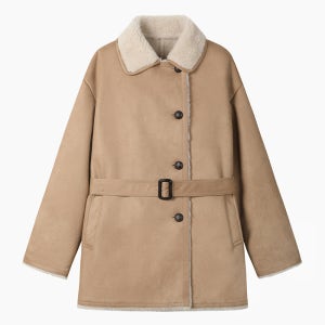 [시슬리]2025 WINTER 중기장 벨트 인조 무스탕 SALE41561CA