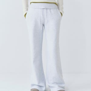 [씨타] Every Day Relaxed Wide Band Boot-cut Pants_CTB559(White Melange) CTB559