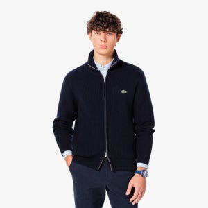 [라코스테] 남성 립조직 풀집업 가디건 AH155E-55N 166 AH155E-55N166