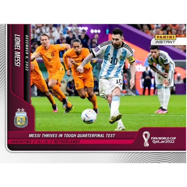 2022 파니니 인스턴트 월드컵 리오넬 메시 101 힘든 8강전 테스트에서 번창 12922 축구 트레이딩 카드 아르헨티나 단 1487장만 제작 보호 나사 고정 홀더에 배송됩니다