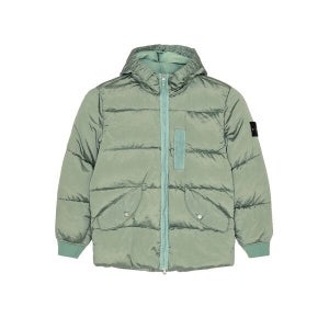 스톤아일랜드 [스톤아일랜드] 14주년 와펜 패치 메탈 에코닐 리제너레이티드 TC 패딩 자켓 민트 771543619 V0055