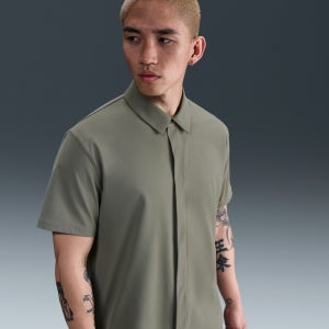 나이키 24.7 퍼펙트스트레치 남성 드라이 핏 반팔 스냅다운 탑 HQ6959-320