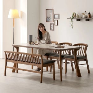 에스텔 8인용 포세린 세라믹 식탁세트 2000 체어형(의자3+벤치1)