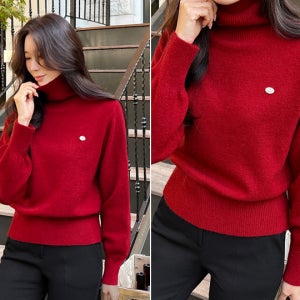 윈터포근 울 펜던트 폴라 니트