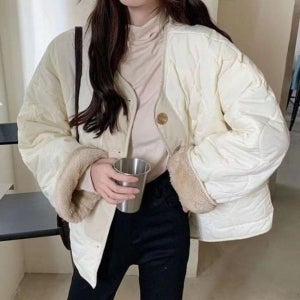 [하프클럽] ONM 누빔 방한 경량 스타일 뽀글이 아우터 패딩 양면 따뜻