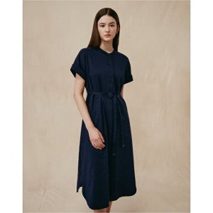 [헤지스] 헤지스 여성 린넨 튜닉 반소매원피스 솔리드 네이비  (HSDR5B405N2)