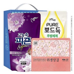 정사각위생장갑 뽀드득주방세제 피죤 3종세트 기념품 판촉물 맞춤제작