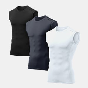 [테슬라] [3PACK]기능성 컴프레션웨어 나시 민소매 머슬핏 베이스레이어 5007887011