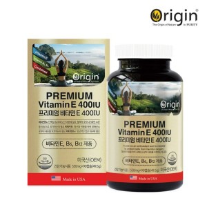 오리진 프리미엄 비타민E 400IU 90캡슐 3개월분 활력 영양제 1일 권장량 연질캡슐 비타민B6 B12 미국직수입 항산화