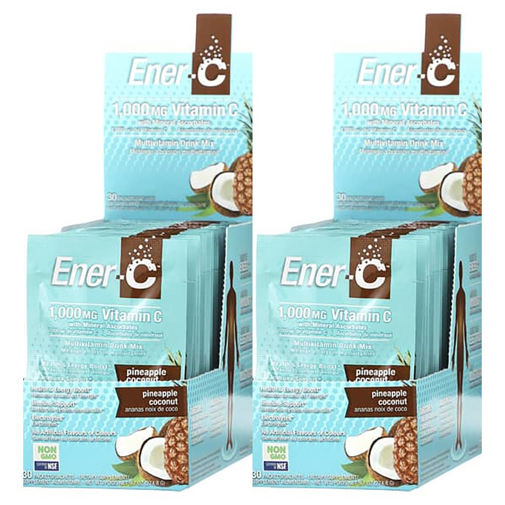 <b>비타민 C</b> 발포 파우더 드링크 믹스 <b>파인애플 코코넛</b> 30패킷 274.8g 분말 x 2개