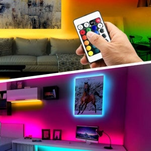 리모컨포함 다용도 SMD5050 RGB LED 무드라이트 1M