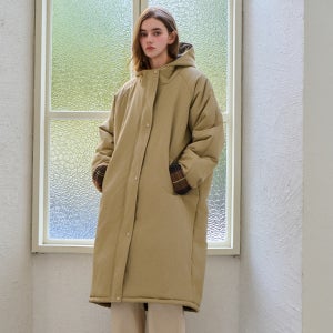 [슬로우롤리] [7차리오더] Check hooded long padding_2 Colors
