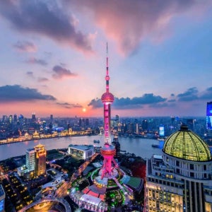 상해 동방명주 방송탑 2구 관광 (회전 레스토랑 뷔페 포함)