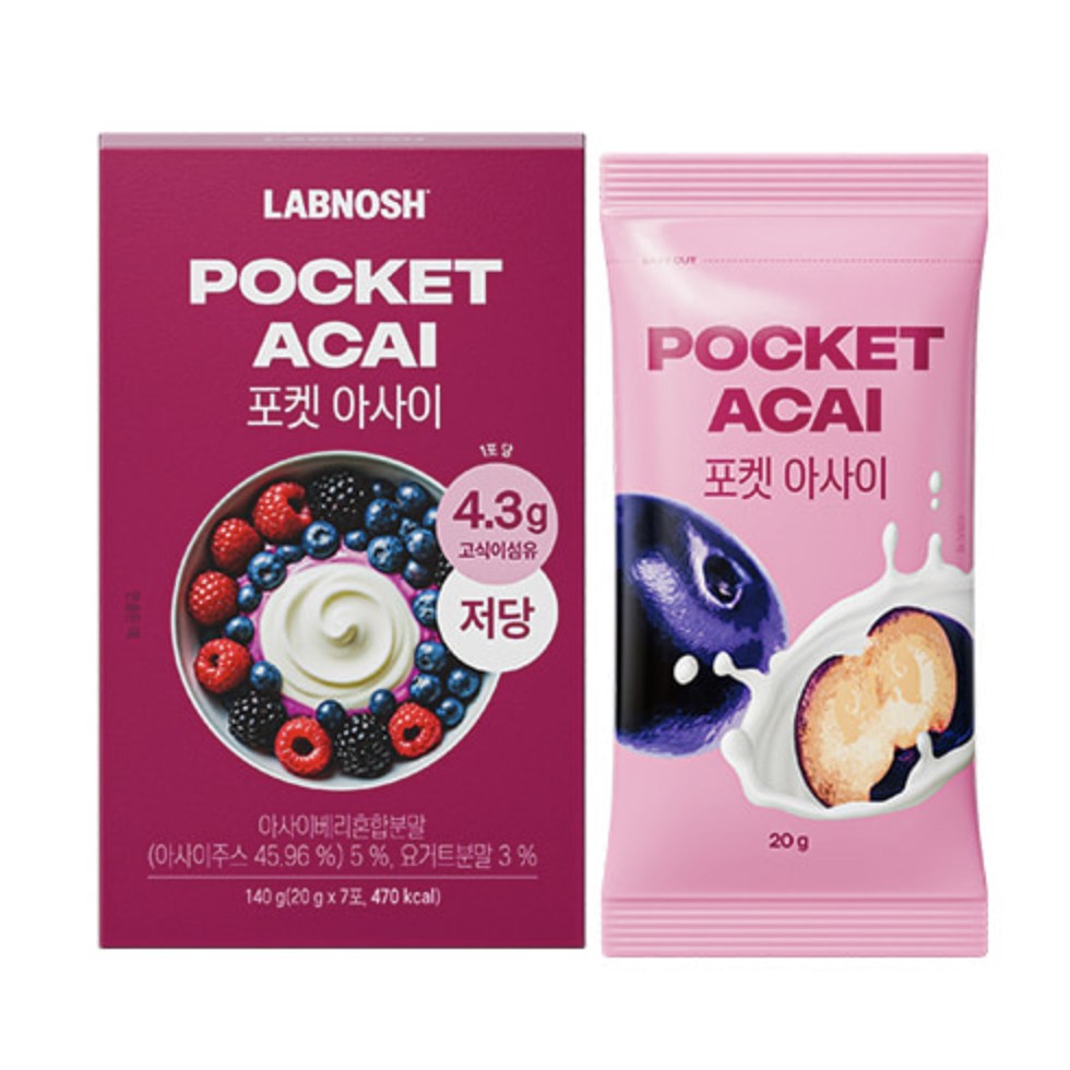 한미양행 랩노쉬 포켓 <b>아사이</b> 140g, 1개