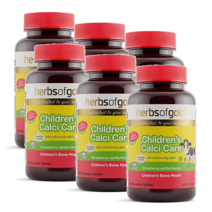 허브 <b>오브</b> 골드 칠드런 칼시 <b>케어</b> <b>비타민D3</b> K2 딸기바닐라맛 츄어블 Herbs of Gold Children’s Calci Care  6개  60정