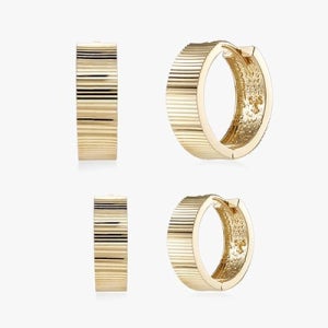 14K 18K 비쥬팝 람세스 컷팅 원터치 링 귀걸이 15615 (2type)