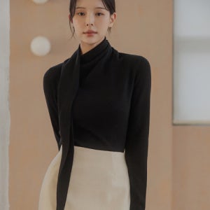 [더제이수] [the J.Soo Premium] 에테르 머플러 니트_Black 500