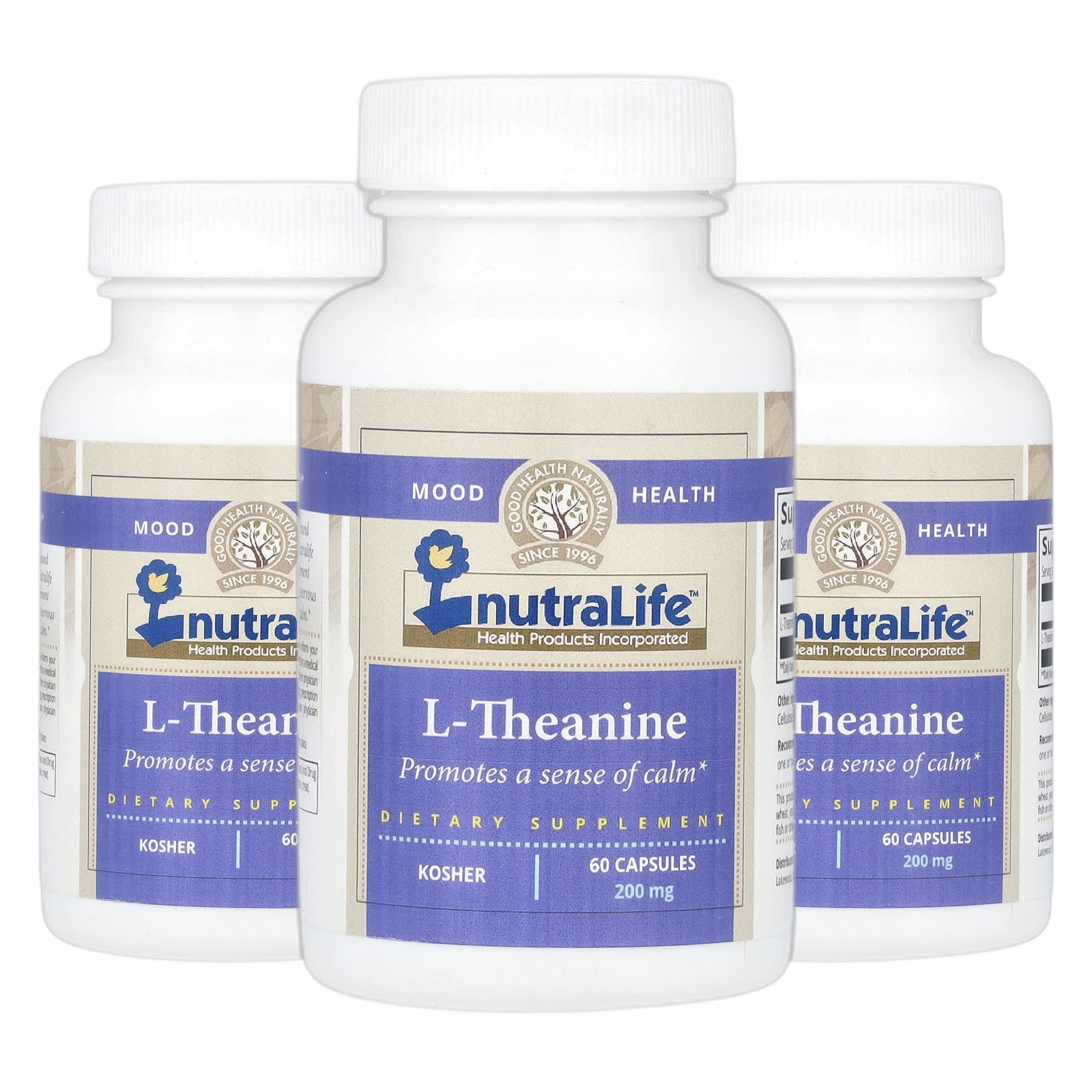 뉴트라라이프 엘 테아닌 L Theanine 200mg 60캡슐 3개 <b>녹차추출물</b>