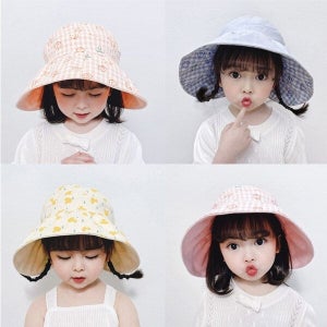 조이멀티 [패션플러스][조이멀티]양면 벙거지 스마일 아동 썬캡모자(원사이즈) 204655